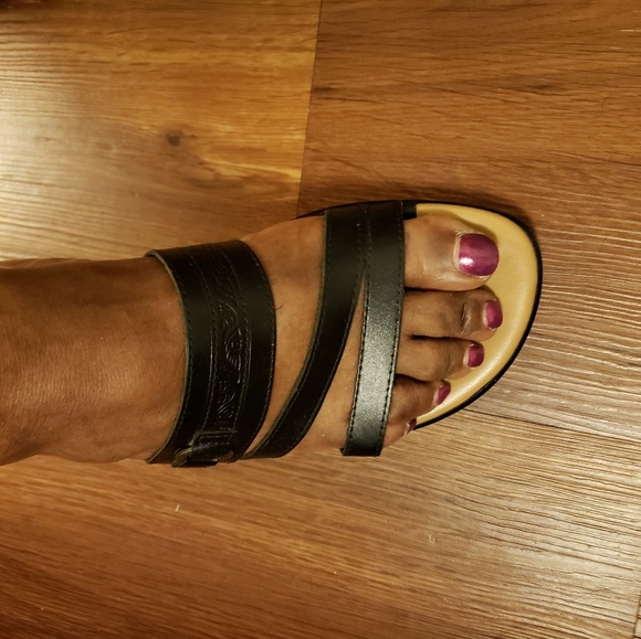 Black Montego Bay Club Strap Wedge Sandal - Picture 4 of 4